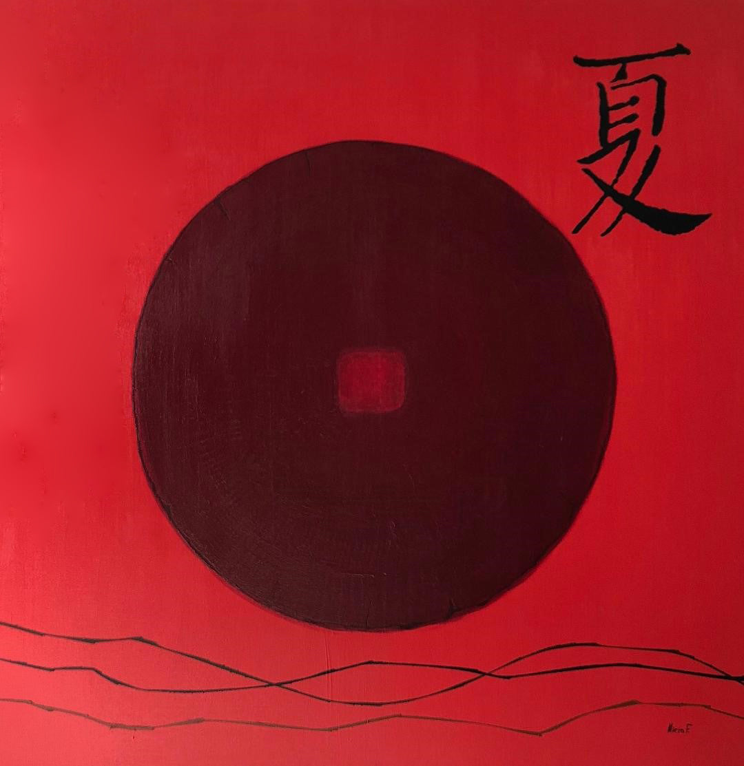 Summer - Original, abstract and modern Zen painting. Feng Shui Art