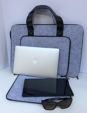 Customized Light Grey Laptop Sleeve bag  Meditation Collection