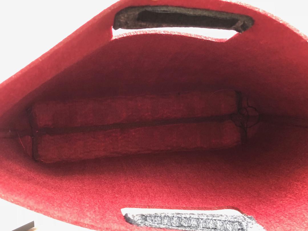 Customized Burgundy and Grey Handbag   Meditation Collection