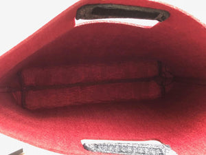 Customized Burgundy and Grey Handbag   Meditation Collection
