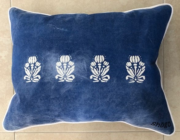 Indigo Shibori Katazome Throw Pillows