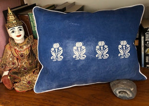 Indigo Shibori Katazome Throw Pillows