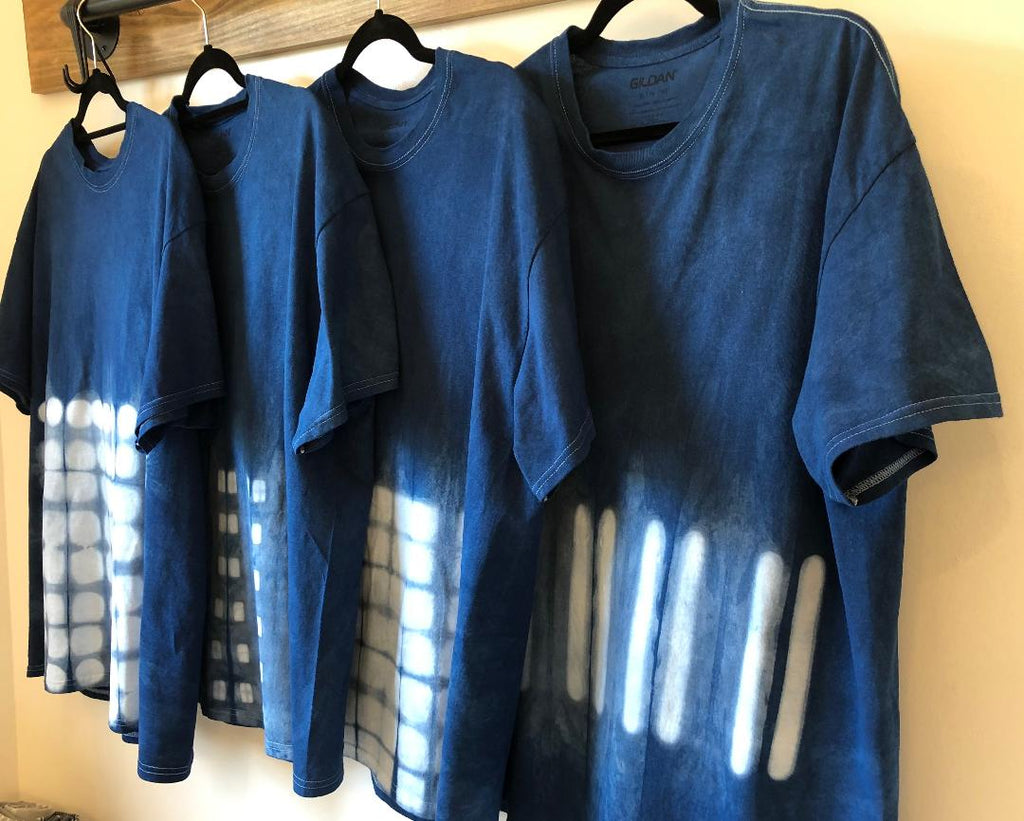 Indigo Shibori Short Sleeve Men T-Shirts