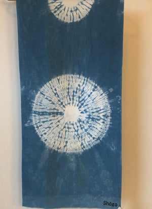 C) 7-Indigo Shibori Cotton Scarves