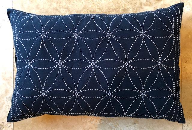 Japanese Sashiko Pillows Hand Embroidered