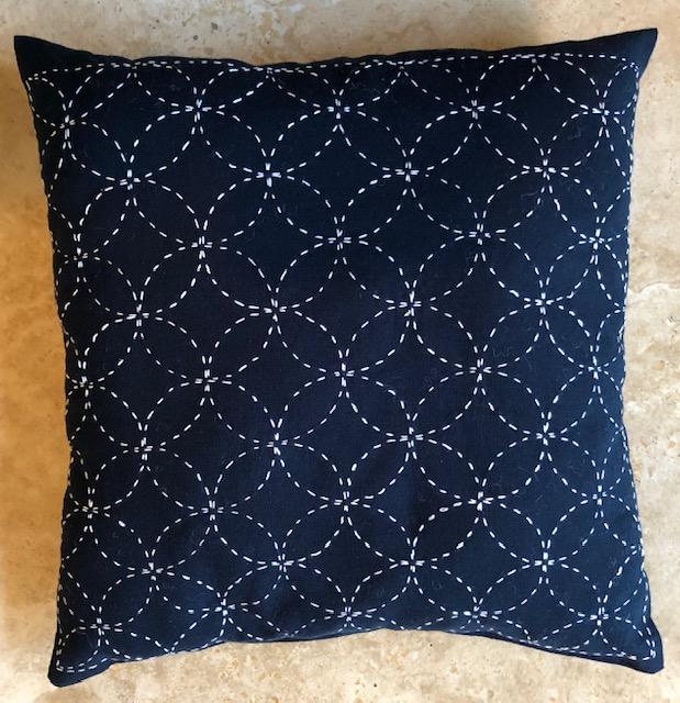 Japanese Sashiko Pillows Hand Embroidered