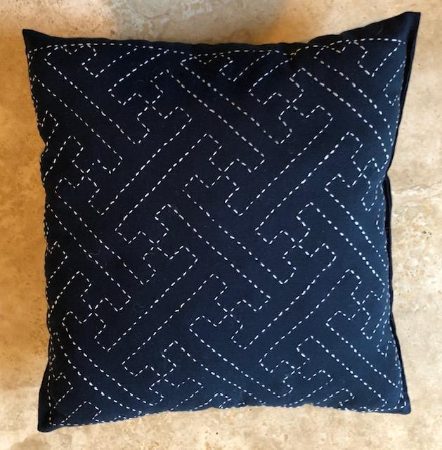 Japanese Sashiko Pillows Hand Embroidered