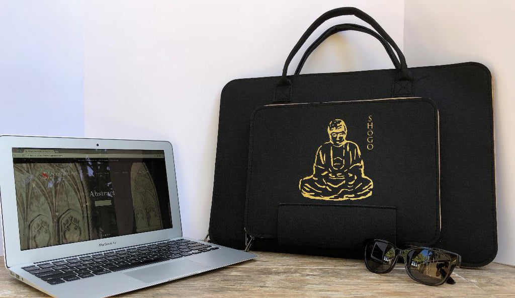 Customized Black Laptop Sleeve bag  Meditation Collection