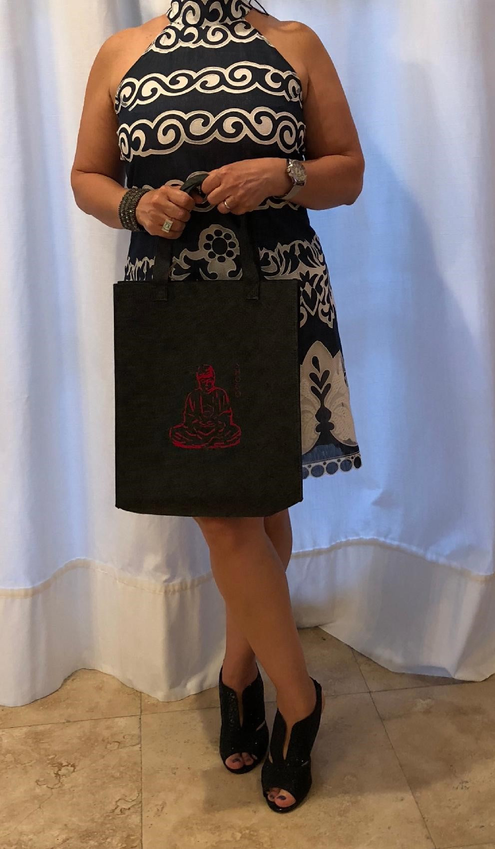 Customized Dark Grey Handbag  Meditation Collection