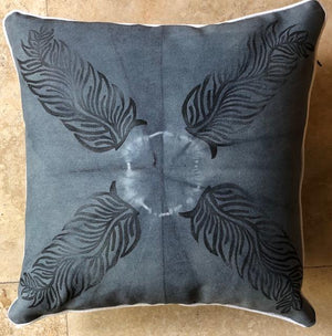Origami Charcoal Shibori Throw Pillows