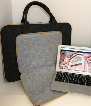 Customized Dark Grey Laptop Sleeve bag  Meditation Collection