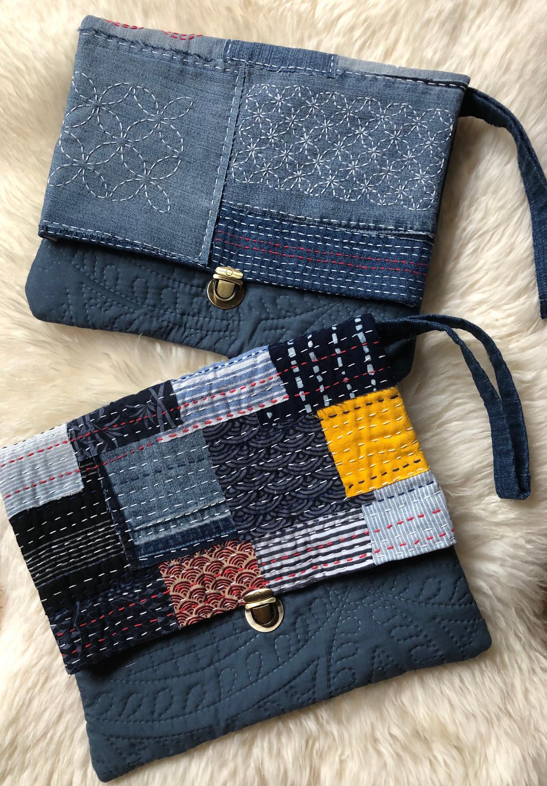 denim clutch bags