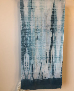 C) 3-Indigo Shibori Cotton Scarves