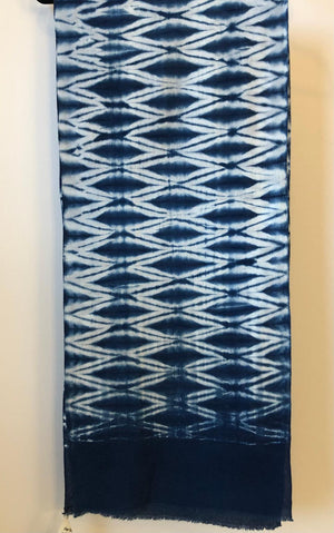 C) 5- Indigo Shibori Cotton Scarves