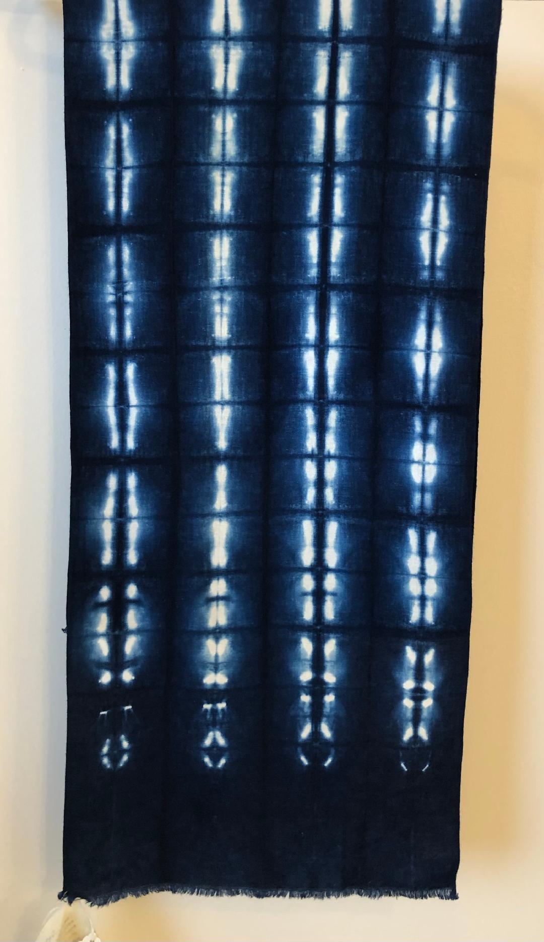 C) 4-Indigo Shibori Cotton Scarves