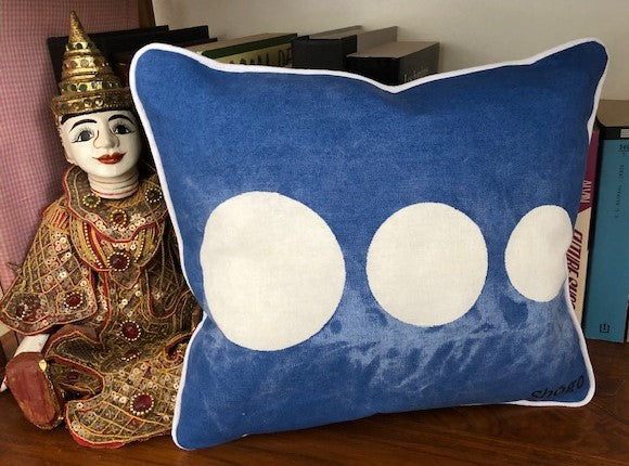 Indigo Shibori Katazome Throw Pillows