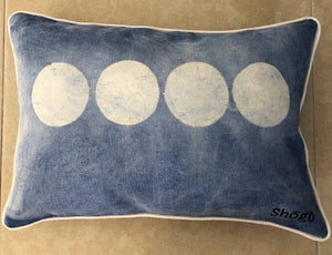 Indigo Shibori Katazome Throw Pillows