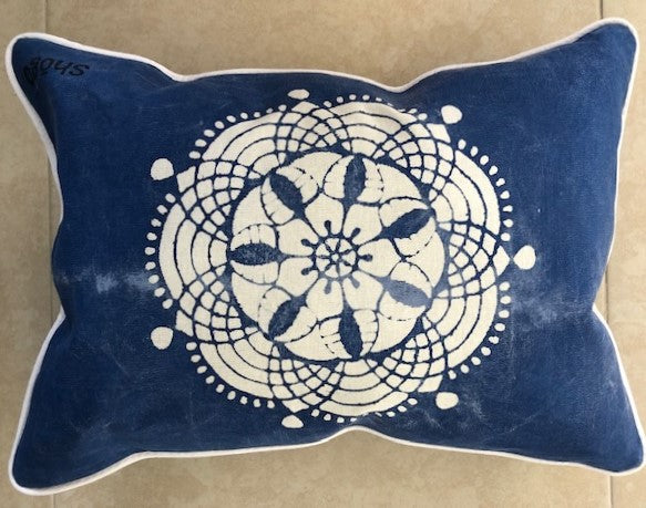 Indigo Shibori Katazome Throw Pillows