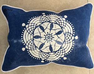 Indigo Shibori Katazome Throw Pillows