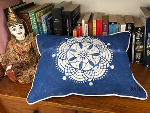 Indigo Shibori Katazome Throw Pillows