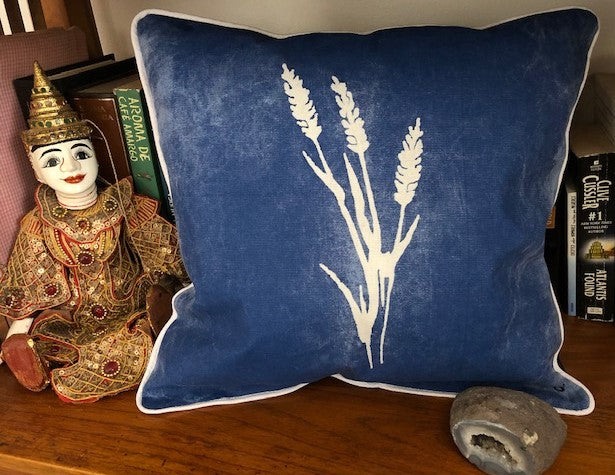 Indigo Shibori Katazome Throw Pillows