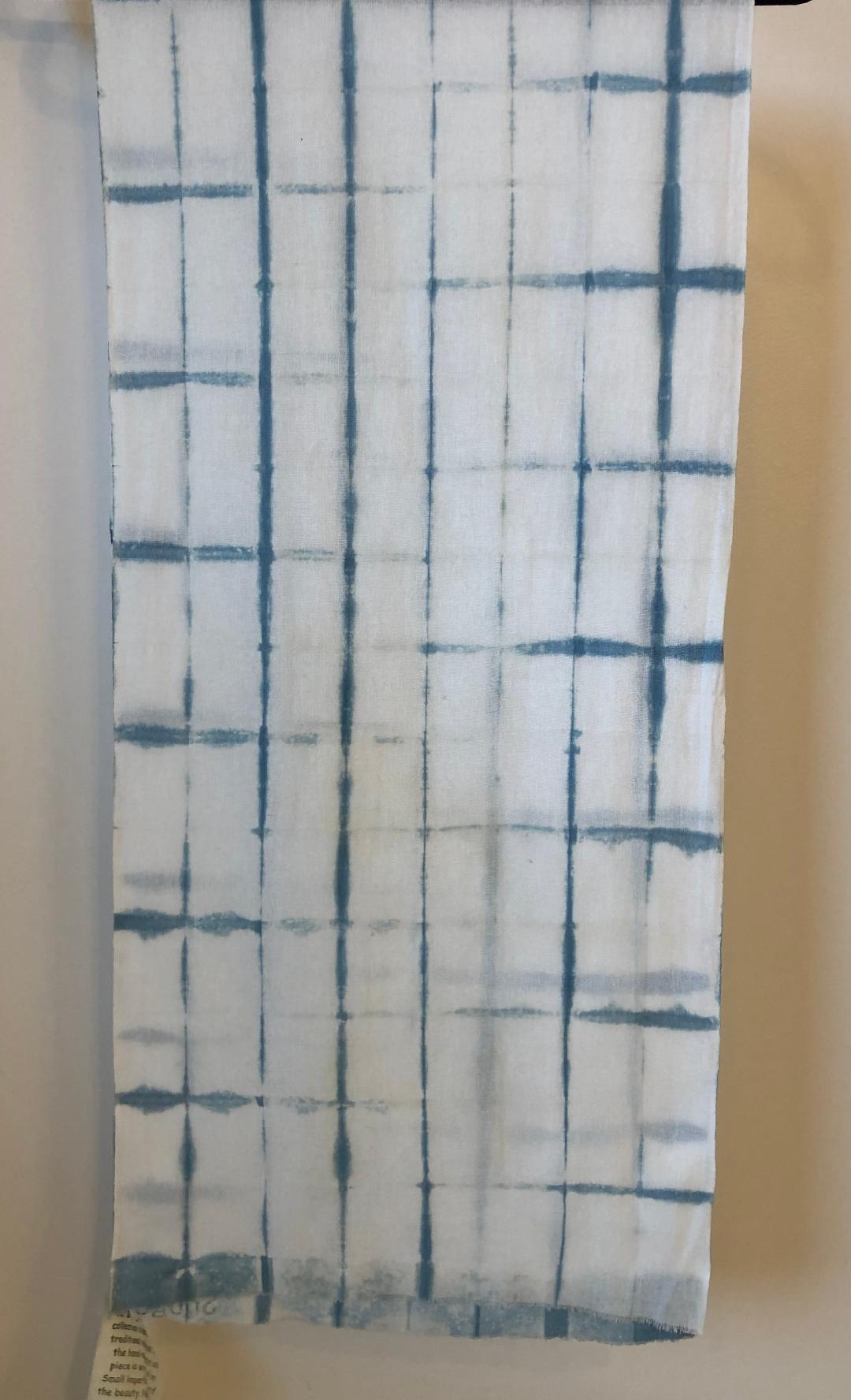 C) 6-Indigo Shibori Cotton Scarves