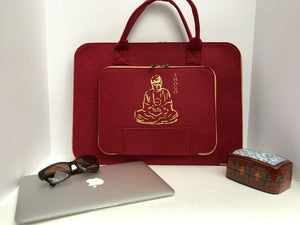 Customized Red Laptop Sleeve bag  Meditation Collection