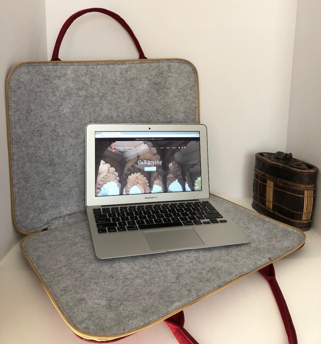 Customized Red Laptop Sleeve bag  Meditation Collection