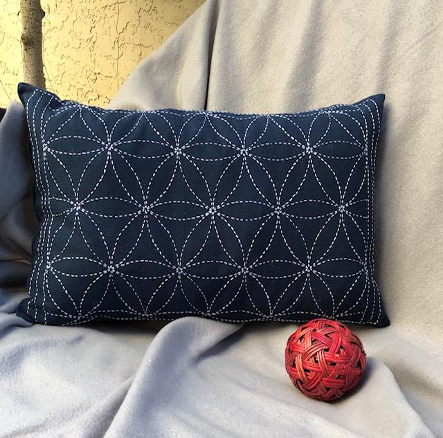 Japanese Sashiko Pillows Hand Embroidered