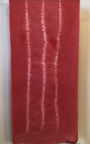 B) 3- Coral Shibori Cotton Scarves