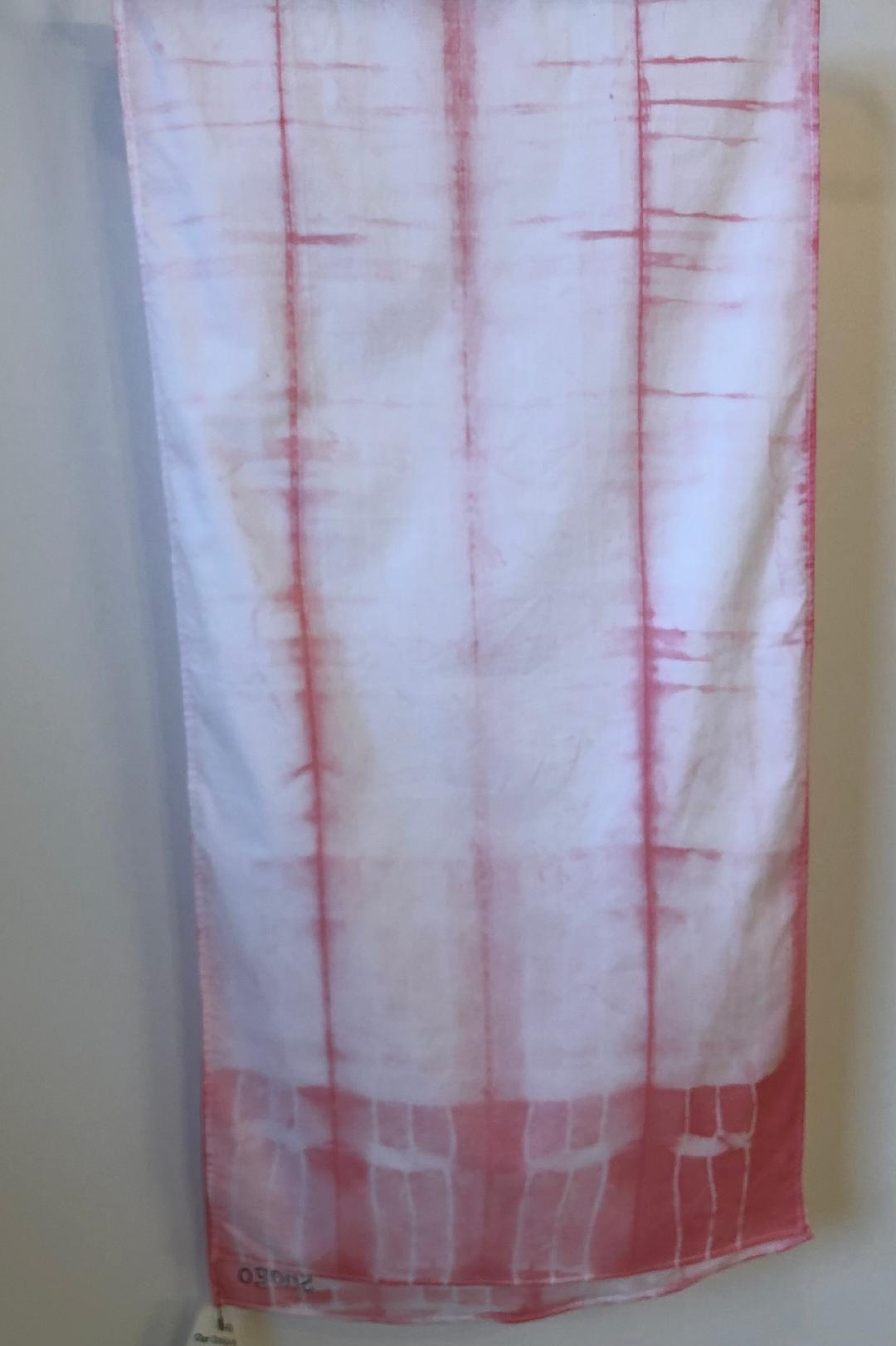 B) 2- Coral Shibori Cotton Scarves