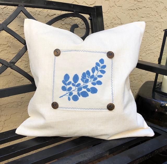 White and Indigo Throw Pillows