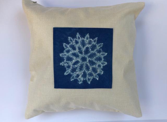 White and Indigo Throw Pillows