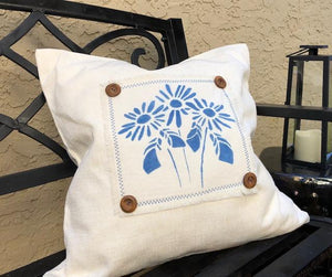 White and Indigo Throw Pillows